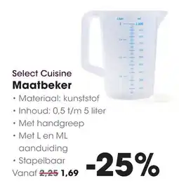 HANOS Select Cuisine Maatbeker aanbieding