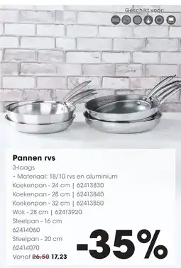 HANOS Pannen rvs aanbieding