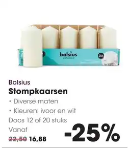 HANOS Bolsius Stomppkaarsen aanbieding