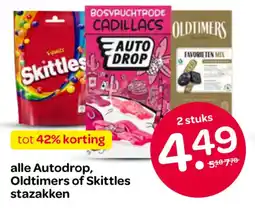 Spar alle Autodrop, Oldtimers of Skittles stazakken aanbieding