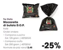 HANOS Tre Stelle Mozzarella di bufala D.O.P. aanbieding