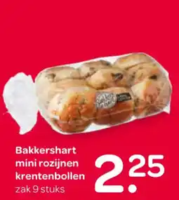 Spar Bakkershart mini rozijnen krentenbollen aanbieding