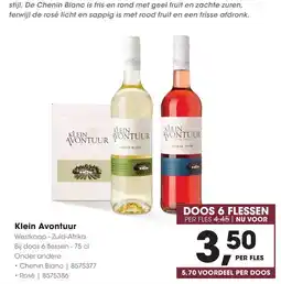 HANOS Klein Avontuur Chenin Blanc en Shiraz Rosé aanbieding