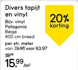 Leen Bakker Divers tapijt en vinyl aanbieding