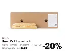 HANOS Niko's Panini's kip-pesto aanbieding