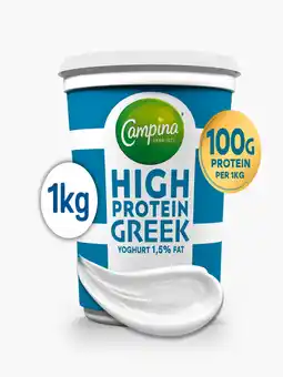 Flink Campina High protein greek yoghurt 1,5% vet aanbieding