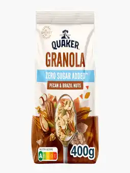 Flink Quaker Granola pecan brazil nuts zero sugar added aanbieding