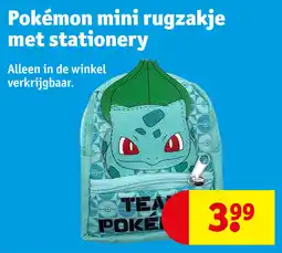 Kruidvat Pokémon Mini Rugzakje Met Stationery aanbieding