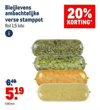 Makro Bleijlevens Ambachtelijke Verse Stamppot 20% Korting aanbieding