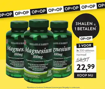 Holland & Barrett Holland & Barrett Magnesium 100mg aanbieding