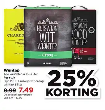 PLUS Wijntap 25% Korting aanbieding