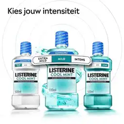 Trekpleister Listerine Cool Mint Extra Mild Mint Mondspoeling aanbieding
