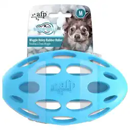 Pets Place All For Paws Wiggle Holey Roller M - Hondenspeelgoed - Ø7x11.5 cm Blauw aanbieding