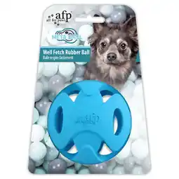 Pets Place All For Paws Well Fetch Rubber Ball Large - Hondenspeelgoed - Ø8.3 cm Blauw aanbieding