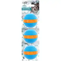 Pets Place All For Paws Squeeze Fetch Ball 3 Pack - Hondenspeelgoed - Ø6.3 cm Oranje Blauw aanbieding
