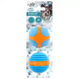 Pets Place All For Paws Dual Squeeze Ball - Hondenspeelgoed - Ø6.3 cm Oranje Blauw aanbieding