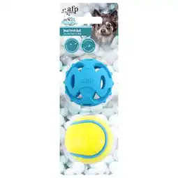 Pets Place All For Paws Dual Fetch Ball - Hondenspeelgoed - Ø6.3 cm Geel Blauw aanbieding