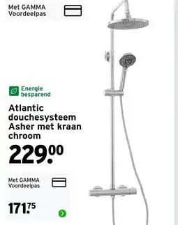 GAMMA Atlantic douchesysteem Asher met kraan chroom aanbieding