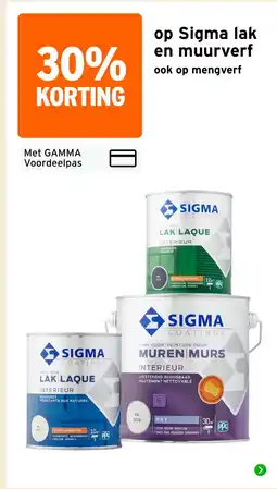 GAMMA op Sigma lak en muurverf aanbieding