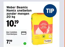 GAMMA Weber Beamix Nomix snelbeton zonder mengen aanbieding