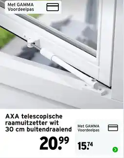 GAMMA AXA telescopische raamuitzetter wit 30 cm buitendraaiend aanbieding