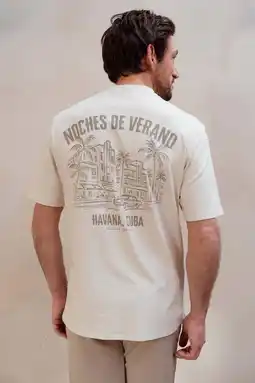 Wehkamp Kultivate regular fit T-shirt met backprint - beige aanbieding