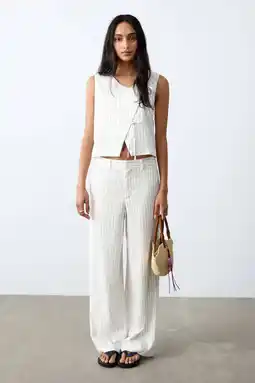 Wehkamp MANGO TEEN gestreepte pantalon wit aanbieding