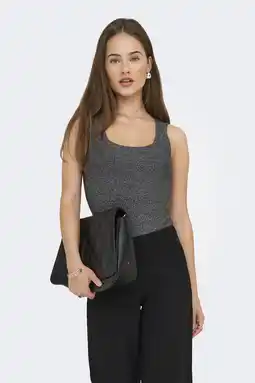 Wehkamp ONLY mouwloze top zilver met glitter aanbieding
