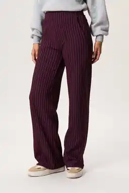 Wehkamp Miss Etam wide leg highwaist pantalon donkerpaars aanbieding