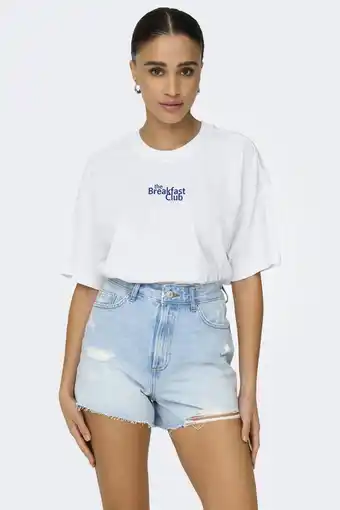 Wehkamp ONLY T-shirt met backprint wit aanbieding