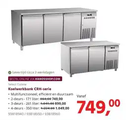 HANOS Select Cuisine Koelwerkbank CRH-serie aanbieding