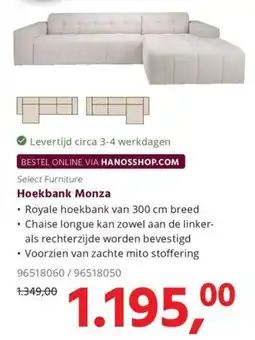 HANOS Select Furniture Hoekbank Monza aanbieding