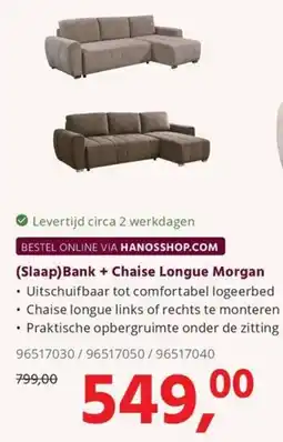 HANOS HANOS (Slaap)Bank + Chaise Longue Morgan aanbieding