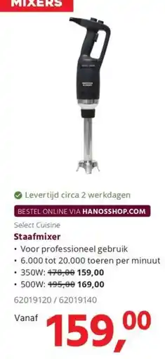 HANOS Select Cuisine Staafmixer aanbieding