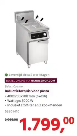 HANOS Select Cuisine Inductiefornuis voor pasta aanbieding