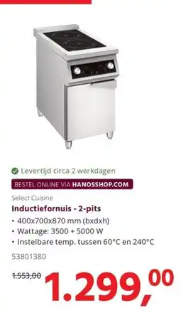 HANOS Select Cuisine Inductieforuis - 2-pits aanbieding