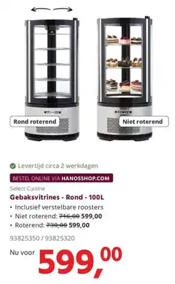 HANOS Select Cuisine Gebaksvitrines - Rond - 100L aanbieding