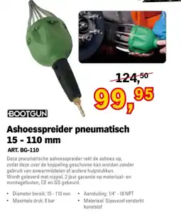 Toolspecial BOOTGUN Ashoesspreider pneumatisch 15 - 110 mm aanbieding