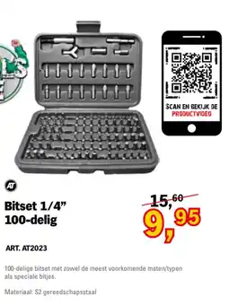 Toolspecial AT Bitset 1/4" 100-delig aanbieding