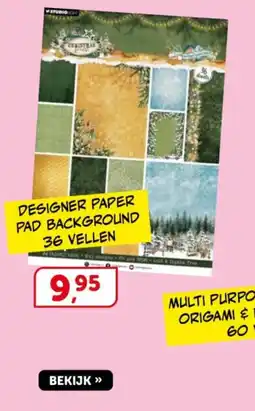 Boekenvoordeel studio 100 designer paper pad background aanbieding