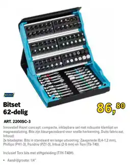 Toolspecial Hazet Bitset 62-delig aanbieding