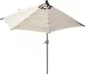 Bol.com Parla halfronde parasol, balkonparasol, UV 50+ polyester/aluminium 3kg ~ 300cm crème zonder voet aanbieding
