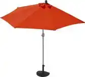 Bol.com Parla halfronde parasol, balkonparasol, UV 50+ polyester/aluminium 3kg ~ 300cm terracotta met voet aanbieding
