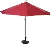 Bol.com Parla halfronde parasol, balkonparasol, UV 50+ polyester/aluminium 3kg ~ 300cm bordeaux met voet aanbieding
