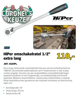 Toolspecial HiPer omschakelratel 1/2" extra lang aanbieding