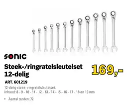 Toolspecial Sonic Steek-/ringratelsleutelset 12-delig aanbieding