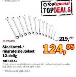 Toolspecial Kraftwerk Steekratel-/ringratelsleutelset 12-delig aanbieding