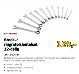 Toolspecial Kraftwerk Steek-/ringratelsleutelset 12-delig aanbieding