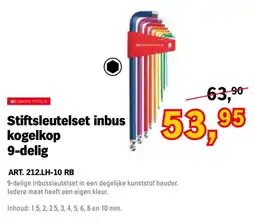 Toolspecial swiss tools Stiftsleutelset inbus kogelkop 9-delig aanbieding