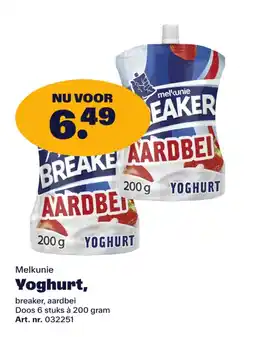 Bidfood Melkunie Yoghurt, breaker, aardbei aanbieding